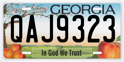 GA license plate QAJ9323