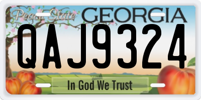 GA license plate QAJ9324
