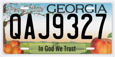GA license plate QAJ9327