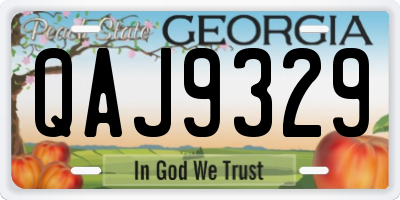 GA license plate QAJ9329