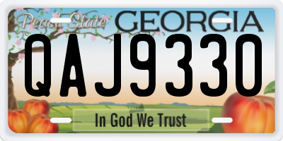 GA license plate QAJ9330