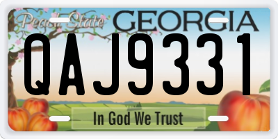 GA license plate QAJ9331
