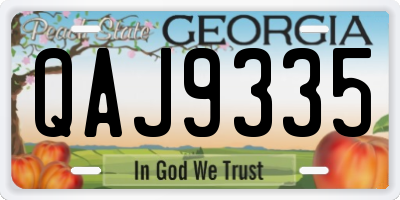 GA license plate QAJ9335