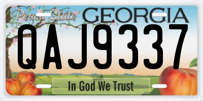 GA license plate QAJ9337