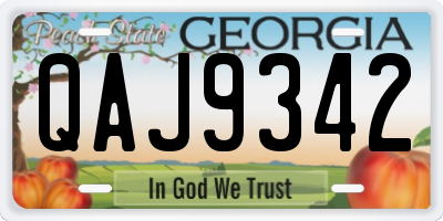 GA license plate QAJ9342