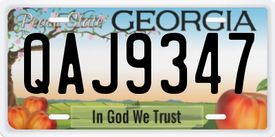 GA license plate QAJ9347
