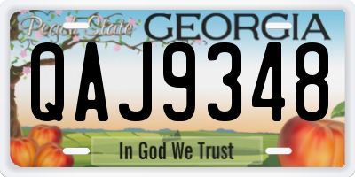 GA license plate QAJ9348
