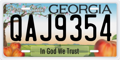 GA license plate QAJ9354