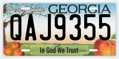 GA license plate QAJ9355
