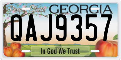 GA license plate QAJ9357