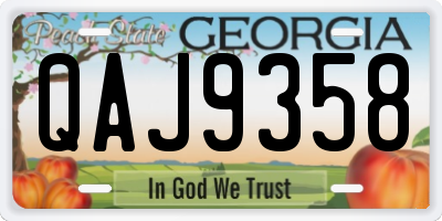 GA license plate QAJ9358