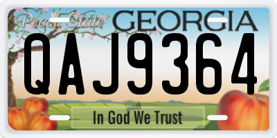 GA license plate QAJ9364