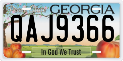 GA license plate QAJ9366