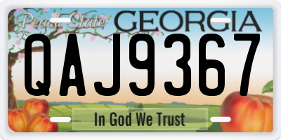 GA license plate QAJ9367