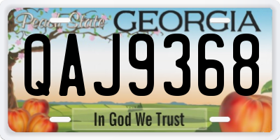GA license plate QAJ9368