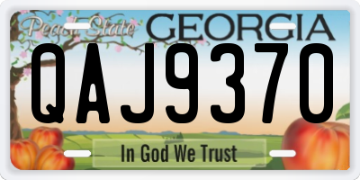 GA license plate QAJ9370