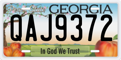 GA license plate QAJ9372