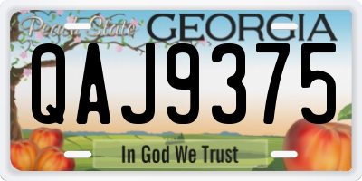 GA license plate QAJ9375