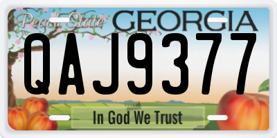 GA license plate QAJ9377