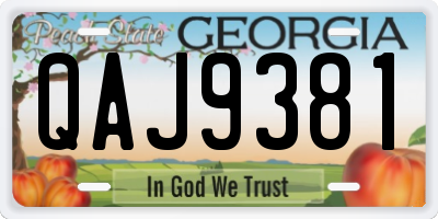 GA license plate QAJ9381