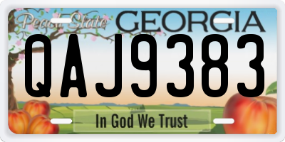 GA license plate QAJ9383
