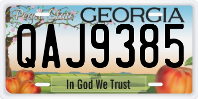GA license plate QAJ9385