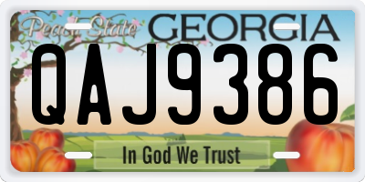 GA license plate QAJ9386