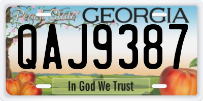 GA license plate QAJ9387