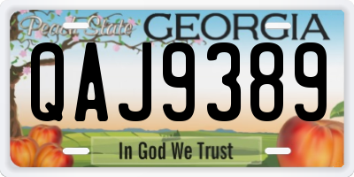 GA license plate QAJ9389