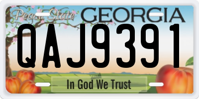 GA license plate QAJ9391