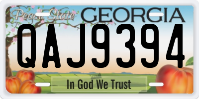 GA license plate QAJ9394