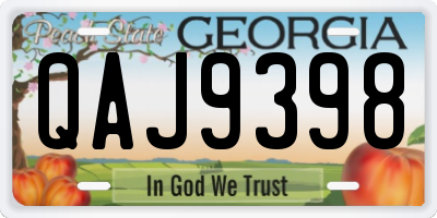 GA license plate QAJ9398