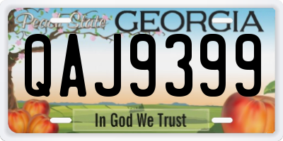 GA license plate QAJ9399