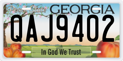 GA license plate QAJ9402