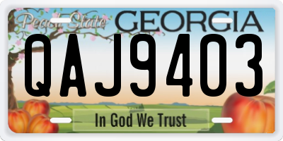 GA license plate QAJ9403