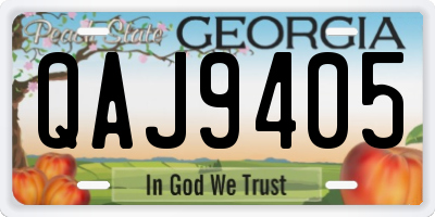 GA license plate QAJ9405