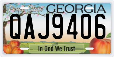 GA license plate QAJ9406