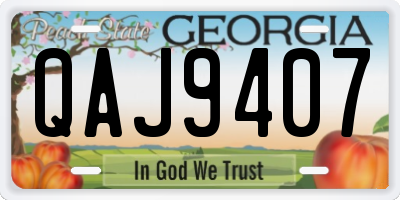GA license plate QAJ9407