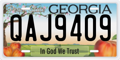 GA license plate QAJ9409