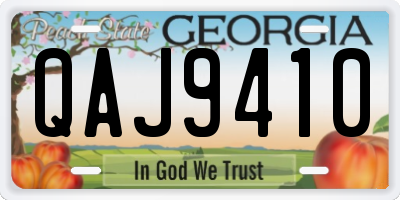 GA license plate QAJ9410