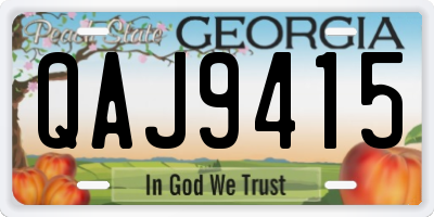 GA license plate QAJ9415