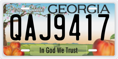 GA license plate QAJ9417