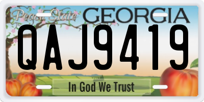 GA license plate QAJ9419