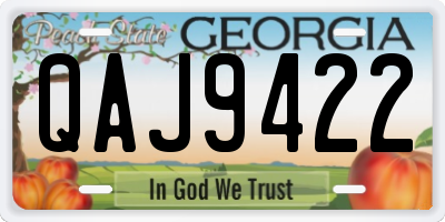 GA license plate QAJ9422