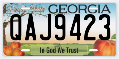 GA license plate QAJ9423