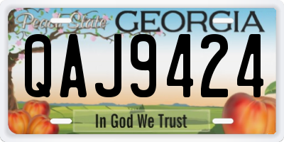 GA license plate QAJ9424