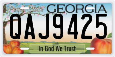 GA license plate QAJ9425
