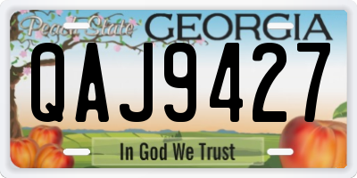 GA license plate QAJ9427