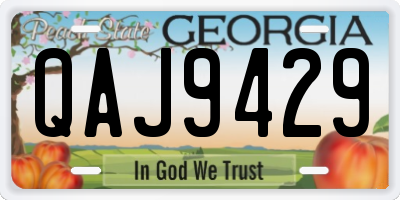 GA license plate QAJ9429