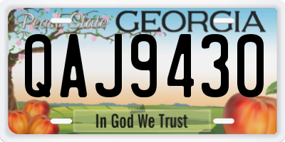 GA license plate QAJ9430